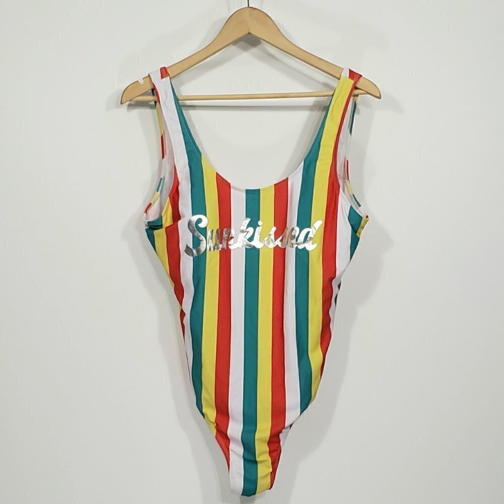 NWT Funnygirl Striped One Piece Swimsuit SUNKISSED Sz XL